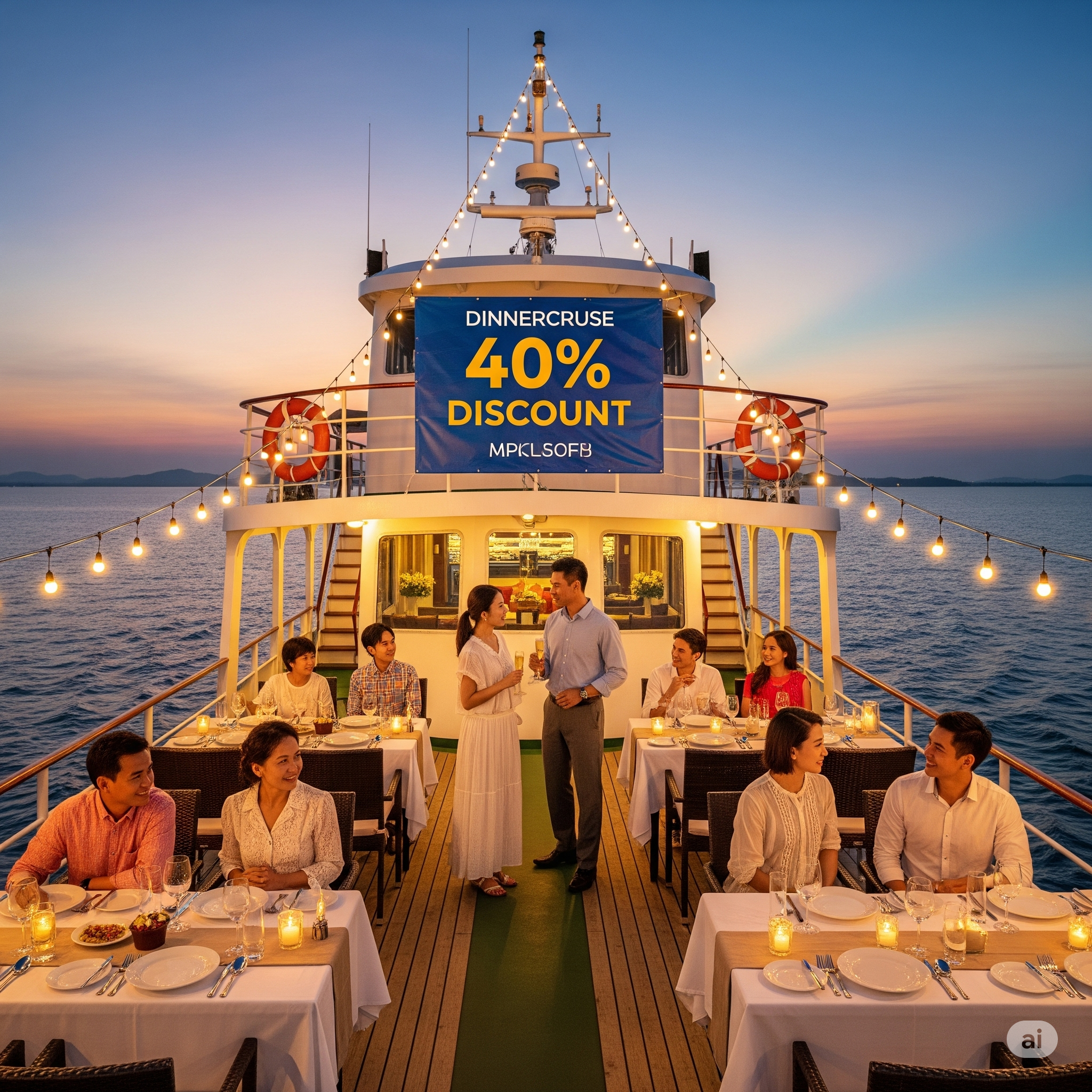 Dinner cruise at sunset